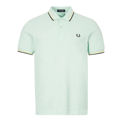 Fred Perry Polo Shirt Twin Tipped - Misty Jade In Raf Green