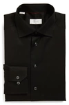 Eton Diagonal Twill Slim Fit Shirt In Black