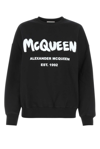 Alexander Mcqueen Sweatshirt With Graffiti Logo Print In Black/white