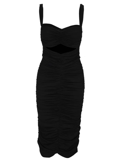 Dolce & Gabbana Gathered Cut-out Dress In Black