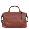 Barbour Leather Medium Travel Explorer Duffel In Dark Brown