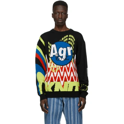 Agr Ssense Exclusive Multicolor Logo Sweater In Black