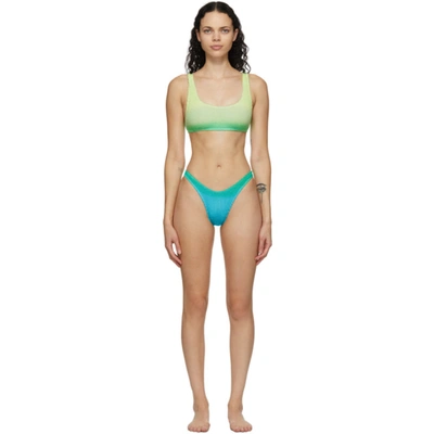 Bound By Bond-eye Green & Blue 'the Malibu' Bikini In Poolside
