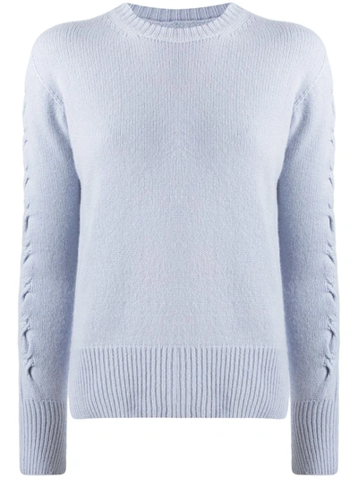 Colombo Rib-trimmed Cashmere Jumper In Blue