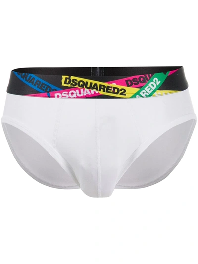 Dsquared2 Waist Logo Briefs In White