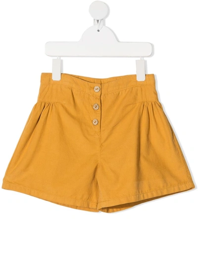 Knot Kids' High-rise Corduroy Shorts In Yellow