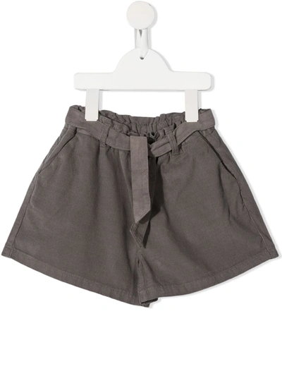Knot Kids' Okemia Self-tie Belted Shorts In Grey