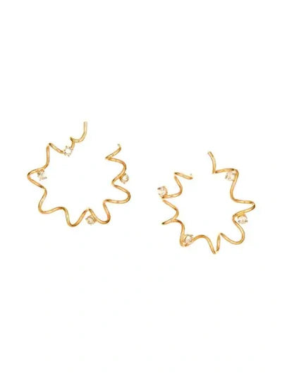 Oscar De La Renta Gem-embellished Hoop Earrings In Gold