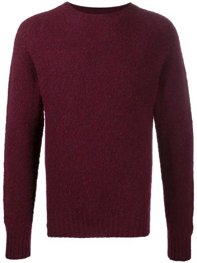 Ymc You Must Create Ribbed-knit Crew Neck Jumper In Red