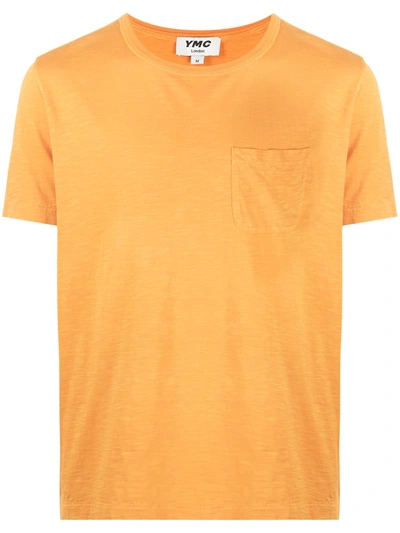 Ymc You Must Create Patch-pocket Crew-neck T-shirt In Yellow