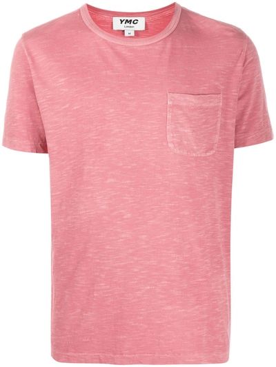 Ymc You Must Create Patch-pocket Crew-neck T-shirt In Pink