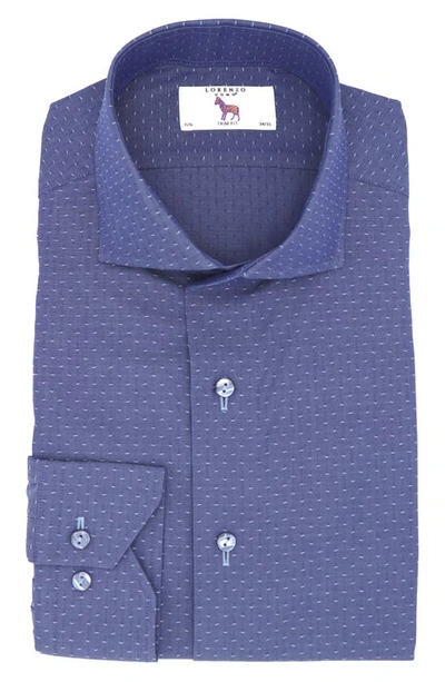 Lorenzo Uomo Trim Fit Dobby Dash Dress Shirt In Navy