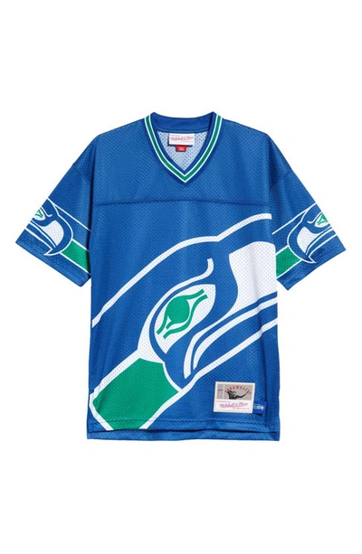 Mitchell & Ness Kids' Nfl Big Face V-neck Mesh Jersey In Seahawks