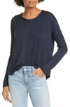 Rag & Bone The Knit Long Sleeve Tee In Navy/ Black