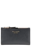 Kate Spade Small Roulette Slim Bifold Wallet In Black