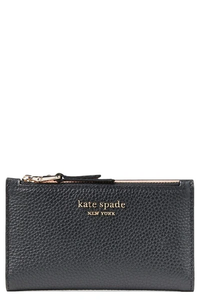 Kate Spade Small Roulette Slim Bifold Wallet In Black