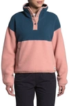 The North Face Cragmont Fleece Pullover Jacket In Blue Wing Teal/pink Clay