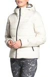 The North Face Valle Hooded 550 Fill Power Down Coat In Vintage White