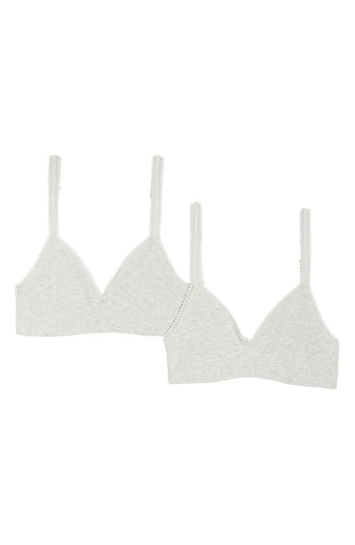 On Gossamer Women's Cotton Bralette, Pack Of 2 010404p2 In Heather Grey