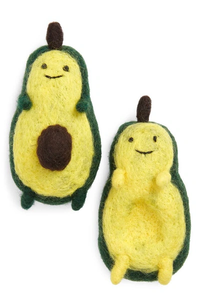 Ware Of The Dog Set Of 2 Wool Avocado Dog Toys