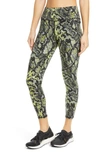 Sweaty Betty Power Workout Leggings In Citrus Green Snake Print