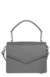 Ted Baker Brittni Top Handle Leather Envelope Bag In Grey