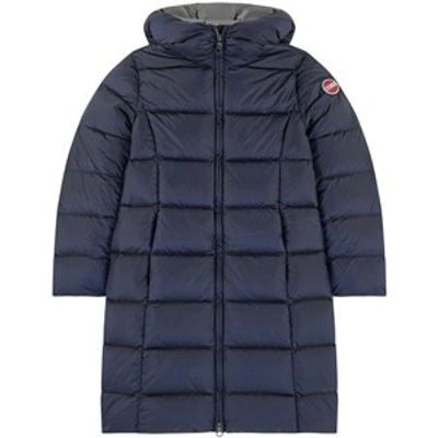 Colmar Kids'  Long Down And Feather Coat In Blue