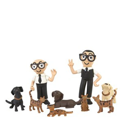 Dolce & Gabbana Babies'  D&g Family Figurines In Blue