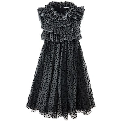 Sonia Rykiel Kids' Long Tulle Dress With Sequins In Black