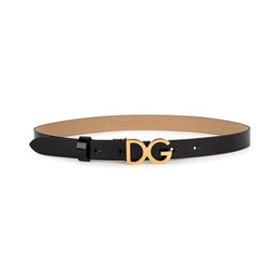 Dolce & Gabbana Kids'  Black Leather Belt