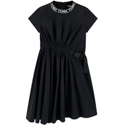 Fendi Kids'  Black Poplin Dress