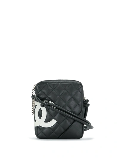 Pre-owned Chanel 2005 Cc Cambon Line Crossbody Bag In Black