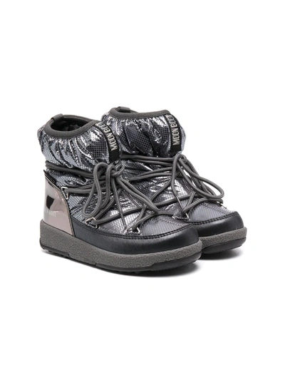 Moon Boot Kids' Protecht Low Snow Boots In Metallic