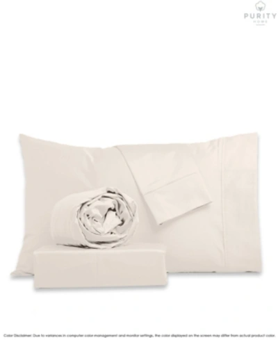 Purity Home Aireolux 1000 Thread Count Egyptian Cotton Sateen 4 Pc Sheet Set Full In Ivory