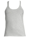 Skin Rib-trimmed Cotton Tank Top In Heather Grey