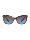 Valentino 54mm Rockstud Havana Cat Eye Sunglasses