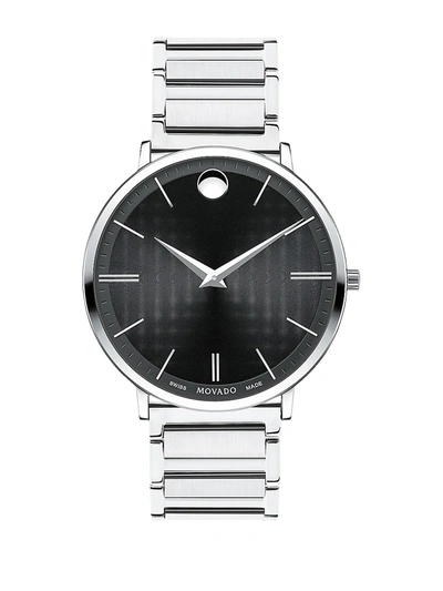Movado Ultra Slim Stainless Steel Bracelet Watch In Silver