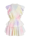 Loveshackfancy Women's Gwen Ruffle Mini Dress In Multi Tie Dye
