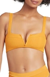 L*space Lee Lee Ribbed Bikini Top In Mandarin