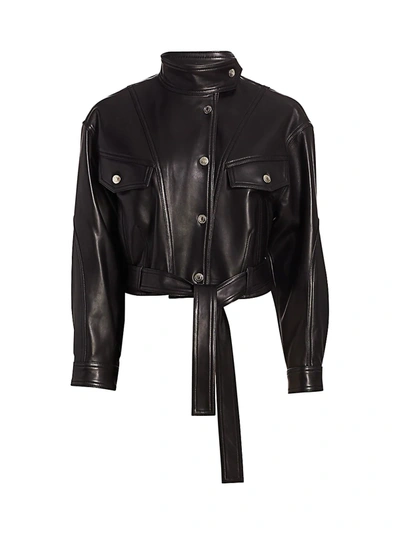 Iro Women's Ormos Leather Trucker Jacket In Black
