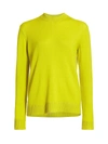 Theory Cashmere Crewneck Sweater In Bright Lime