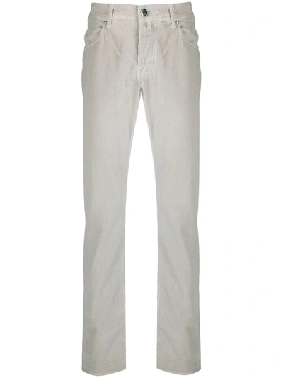 Jacob Cohen Slim-fit Corduroy Trousers In Neutrals
