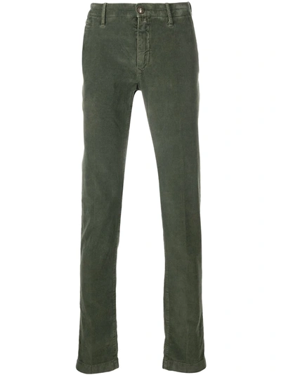 Jacob Cohen Slim-fit Tailored Corduroy Trousers In Green