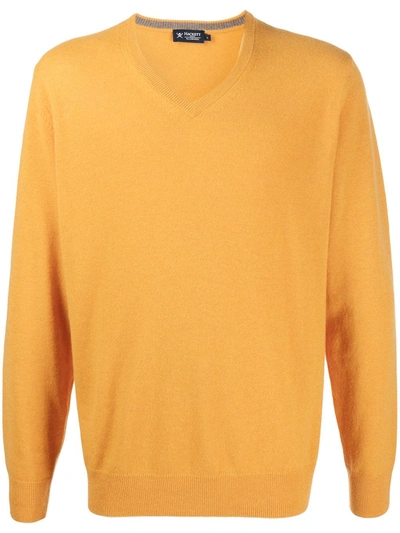 Hackett Elbow-patch Jumper In Yellow