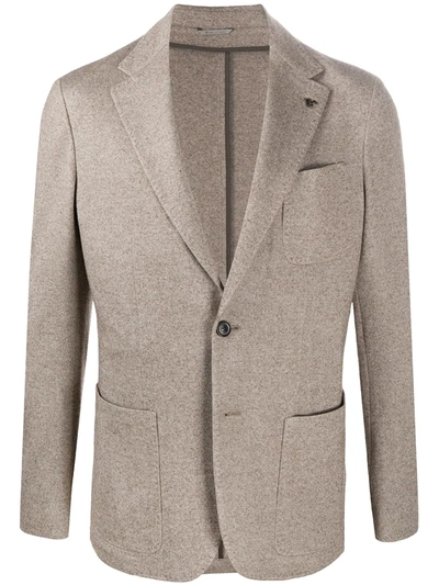 Canali Single-breasted Blazer In Brown
