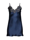 La Perla Maison Lace Satin Silk Sleep Dress In Blue