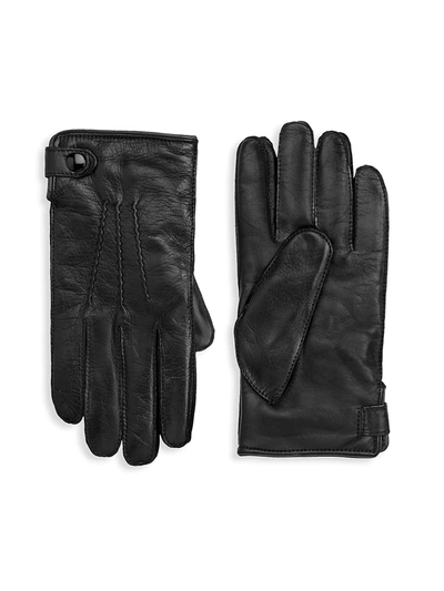 Saks Fifth Avenue Collection Leather Touch Tech Gloves In Black