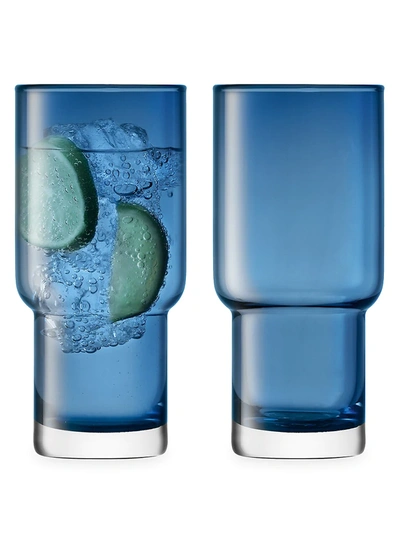 Lsa Utility Glass Two-piece Highball Set In Blue