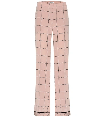 Valentino Silk Printed Trousers In Pink