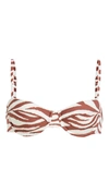 Veronica Beard Dyer Tiger Stripe Underwire Bikini Top In Rust